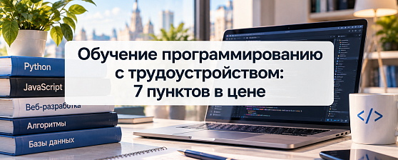 Обучение Программированию с Трудоустройством: 7 пунктов в цене Обучение Программированию с Трудоустройством: 7 пунктов в цене