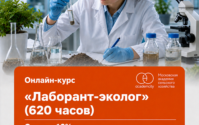 Онлайн-курс «Лаборант-эколог» (620 часов)