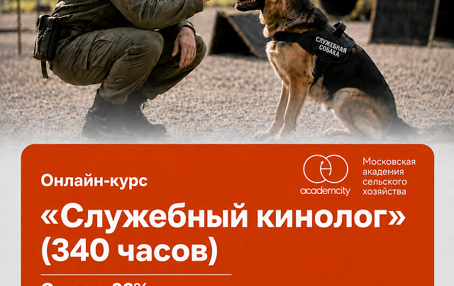 Онлайн-курс «Служебный кинолог» (340 часов)