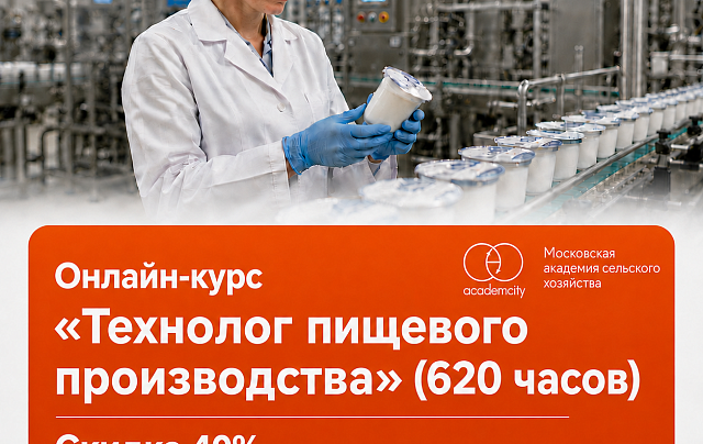 Курс «Технолог пищевого производства» (620 часов)